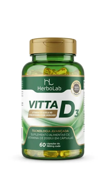Vitta D3 (2000 UI) 60 caps Herbolab - Lira Suplementos