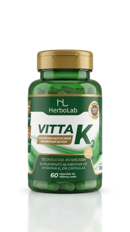 Vitta K2 400mg 60 caps Herbolab - Lira Suplementos