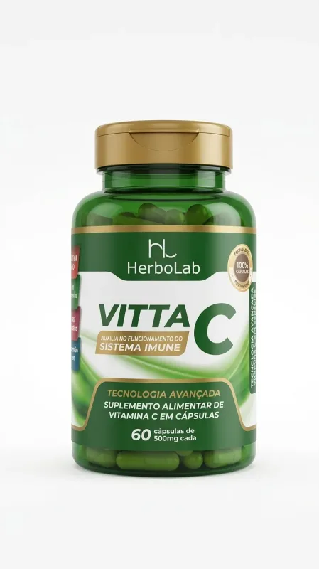 Vitta C 600mg 60 caps Herbolab - Lira Suplementos