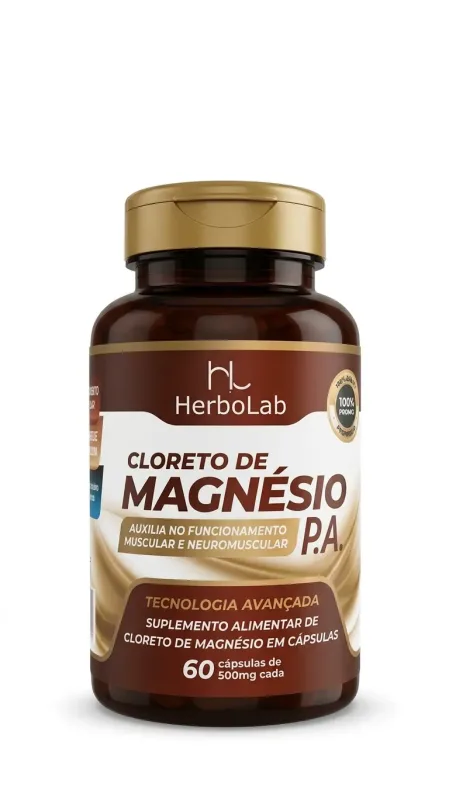 Cloreto de magnesio 60caps Herbolab - Lira Suplementos