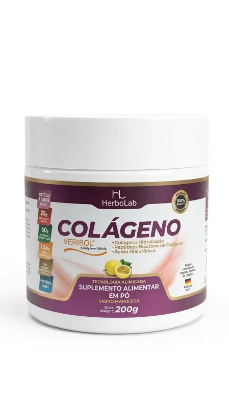 Colageno Verisol Maracuja 200gr Herbolab - Lira Suplementos