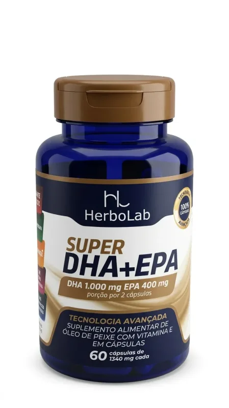 Super DHA+EPA 1340mg 60caps Herbolab - Lira Suplementos