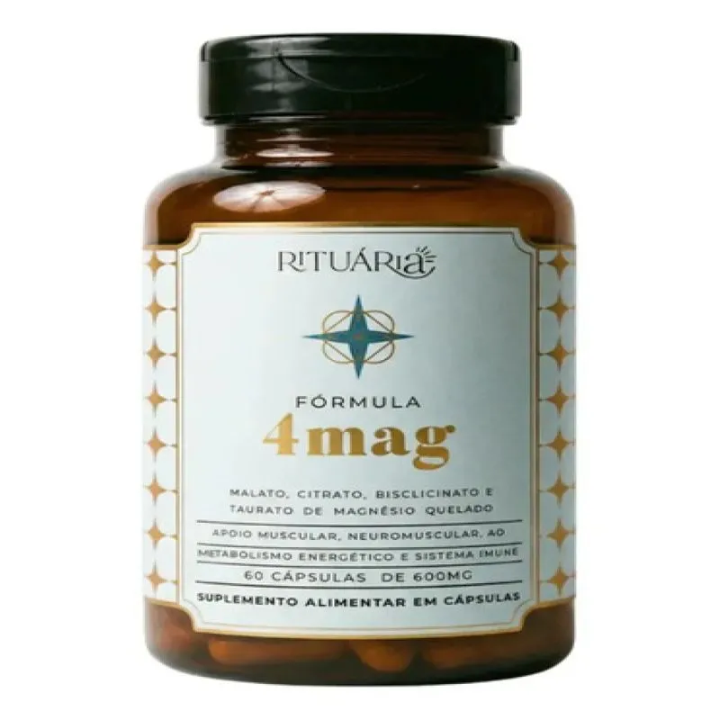 Suplemento Magnésio 4mag - 30 Dias - Rituária - 60cp 600mg Sem Sabor