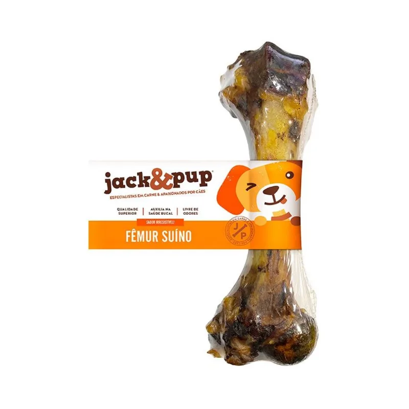 Osso Jack &amp; Pup Fêmur Suíno Para Cães De Porte Grande