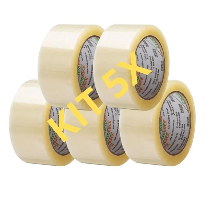 Fita Adesiva Transparente Larga 45 X 100mt Resistente Kit