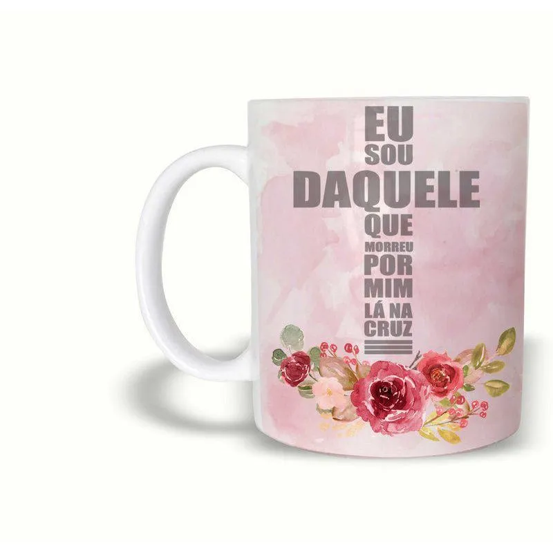 Caneca Evangélica | Na Cruz Ele Morreu. 325Ml Cerâmica