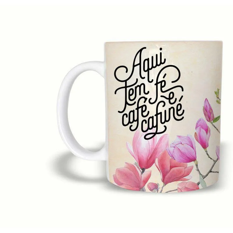 Caneca Evangélica | Aqui Tem Fé, Café E Cafuné