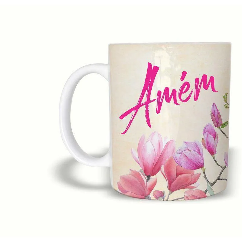 Caneca Evangélica | Amém Jardim 325Ml Cerâmica