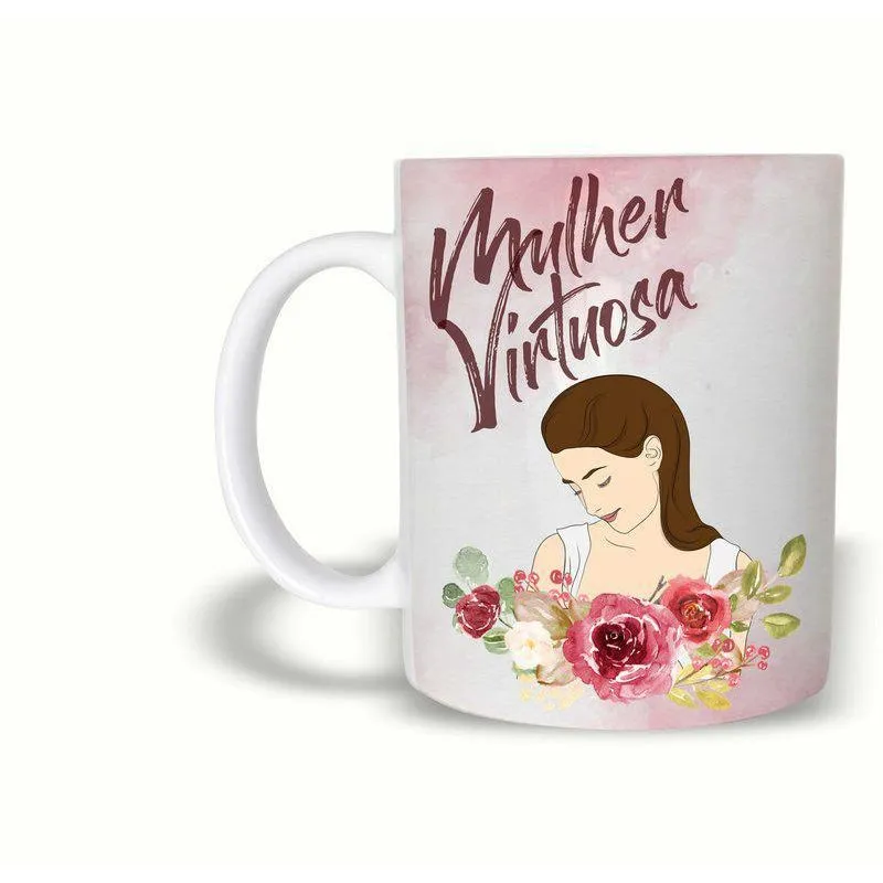 Caneca Evangélica | Mulher Virtuosa 325Ml Cerâmica