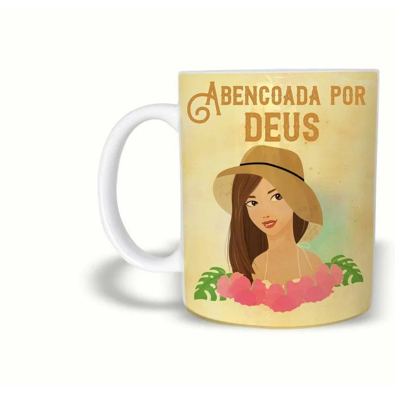 Caneca Evangélica | Abençoada Por Deus 325Ml Cerâmica