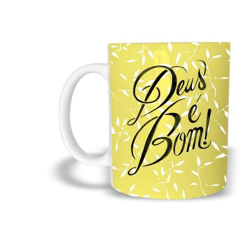 Caneca Evangélica | Deus Está No Controle 325Ml Cerâmica