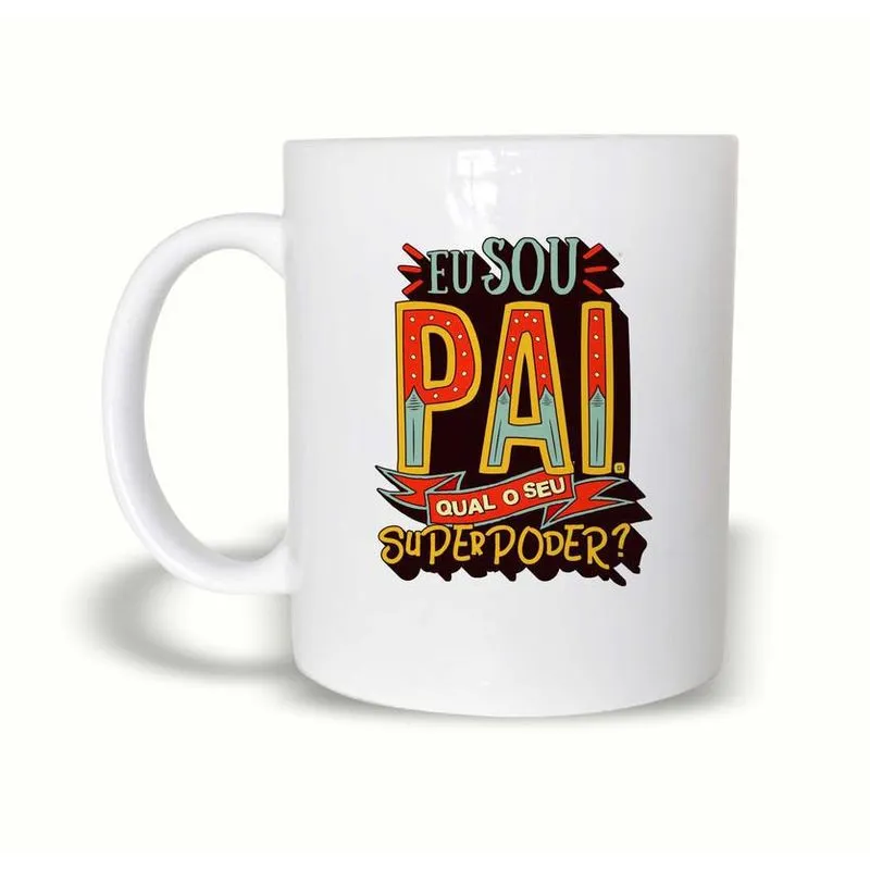 Caneca Temática Pai/Papai Cerâmica 325Ml
