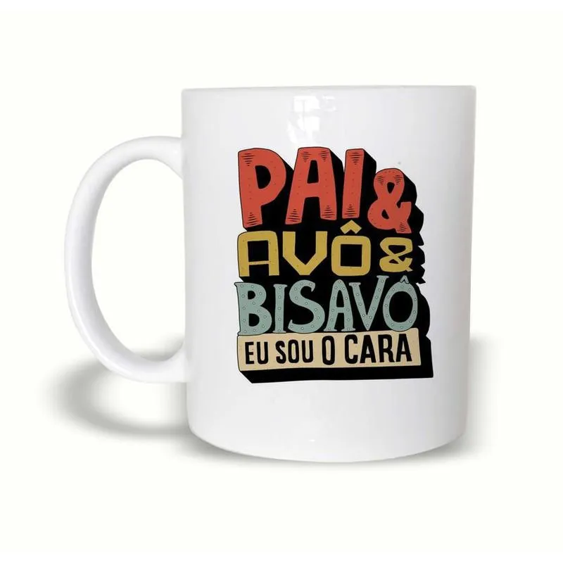 Caneca Temática Pai/Papai Cerâmica 325Ml