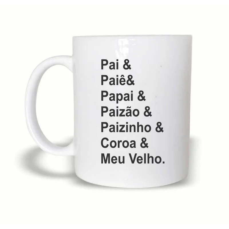 Caneca Temática Pai/Papai Cerâmica 325Ml