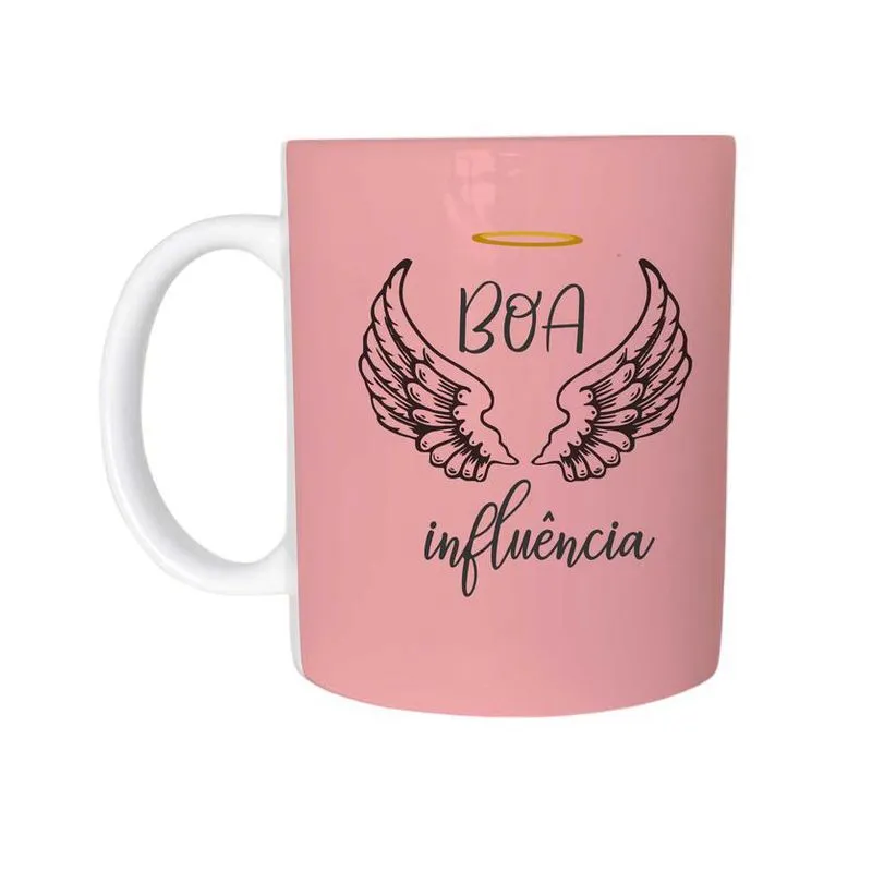 Caneca Temática Boa Influência 2 Cerâmica 325Ml