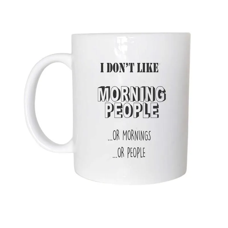 Caneca Temática I Don'T Like Morning Cerâmica 325Ml