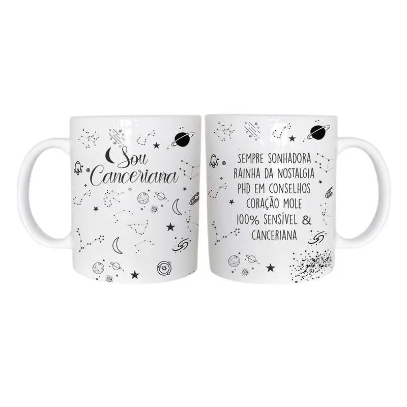 Caneca Temática Signo Câncer 1 Cerâmica 325Ml