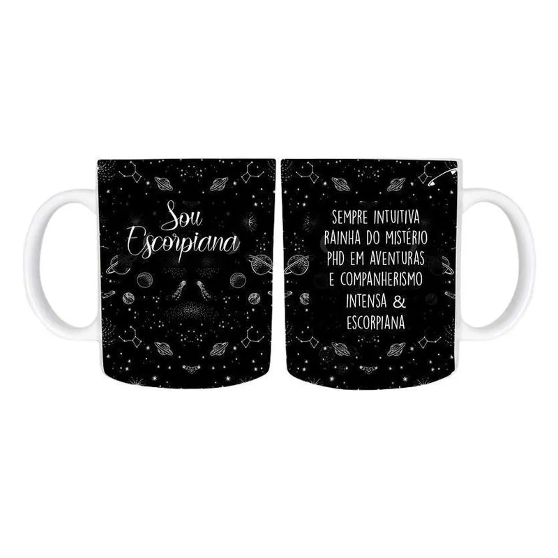 Caneca Temática Signo Escorpião 1 Cerâmica 325Ml