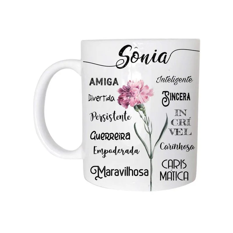 Sonia Caneca Com Nome Cerâmica 325Ml