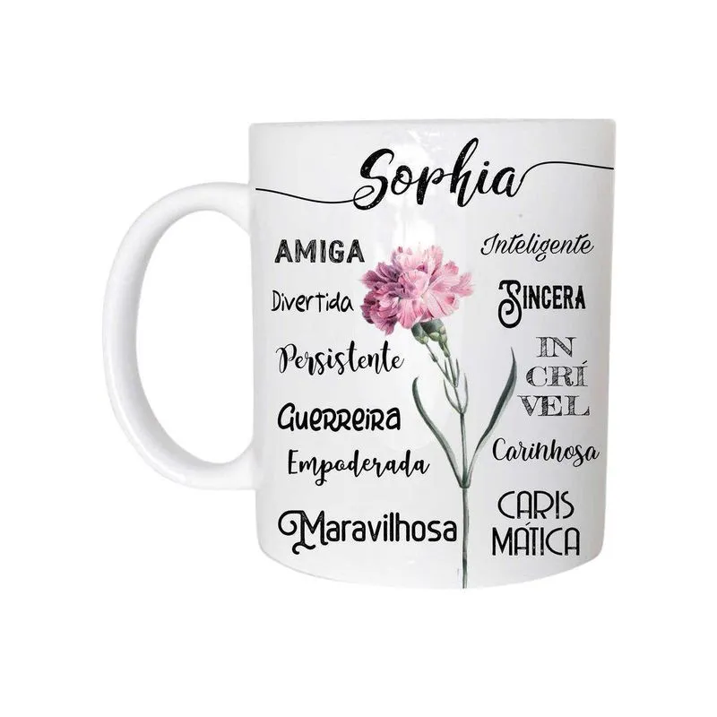 Sophia Caneca Com Nome Cerâmica 325Ml