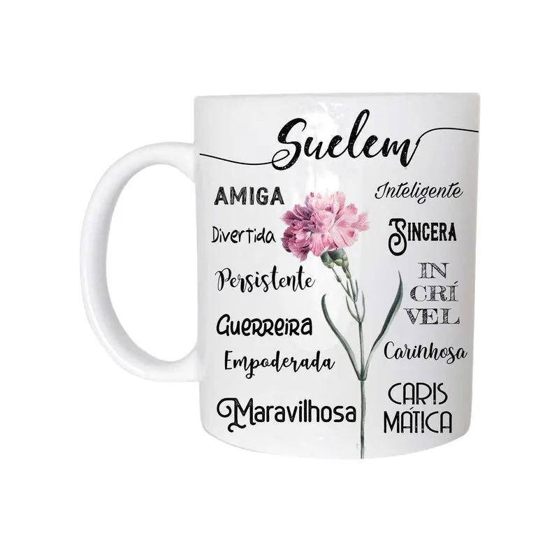 Suelem Caneca Com Nome Cerâmica 325Ml
