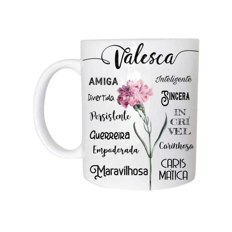 Valesca Caneca Com Nome Cerâmica 325Ml