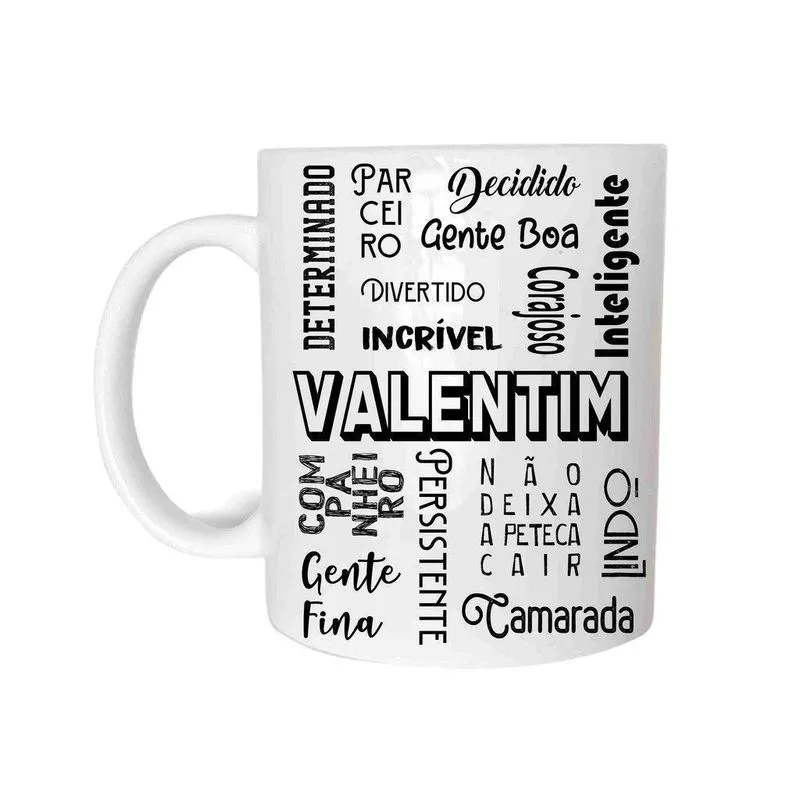 Valentim Caneca Com Nome Cerâmica 325Ml