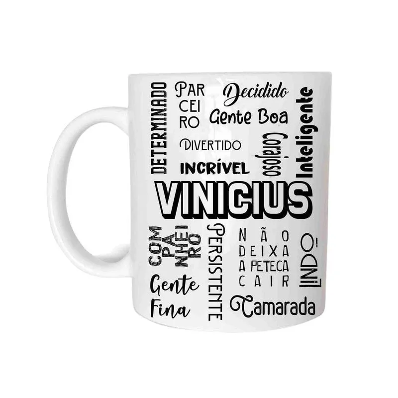 Vinicius Caneca Com Nome Cerâmica 325Ml