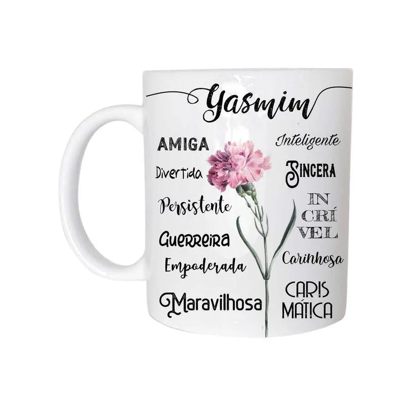 Yasmim Caneca Com Nome Cerâmica 325ml