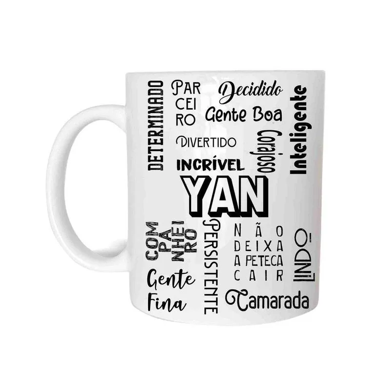 Yan Caneca Com Nome Cerâmica 325Ml