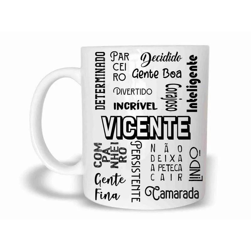 Vicente Caneca Com Nome Polímero 325ml