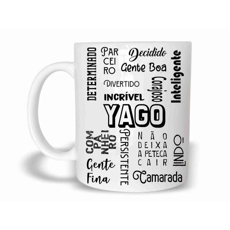 Yago Caneca Com Nome Polímero 325Ml