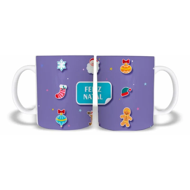 Caneca C Presente De Natal Papai Noel Polímero 325ml