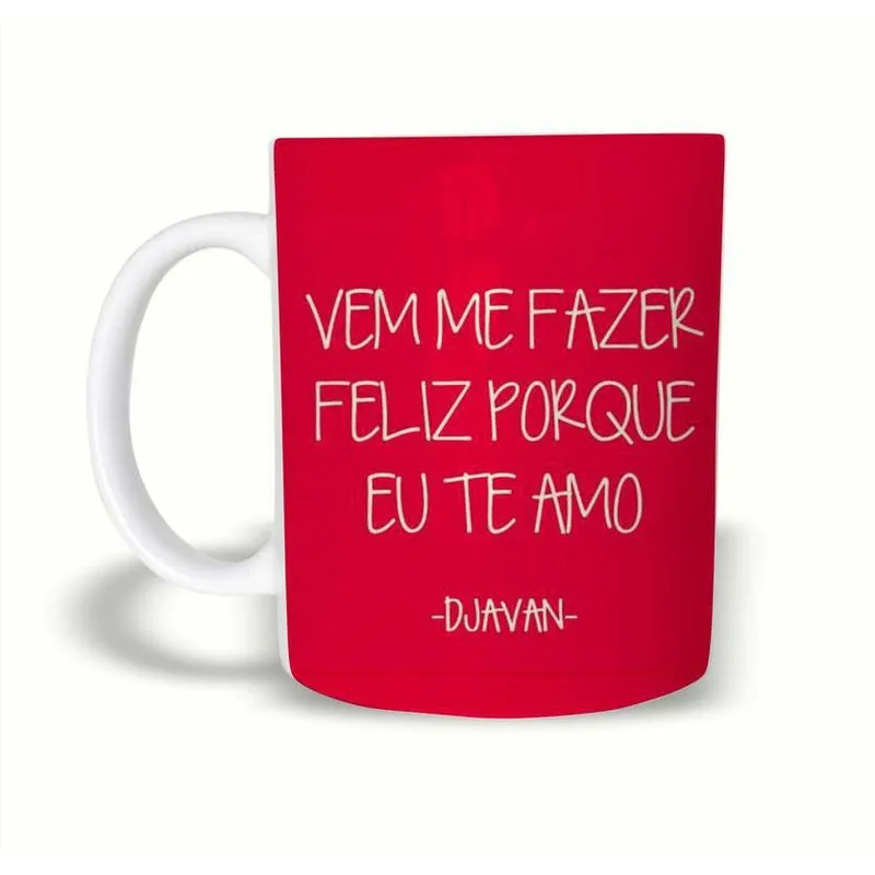 Caneca Djavan - Oceano Vem Me Fazer Feliz. 325Ml Polímero