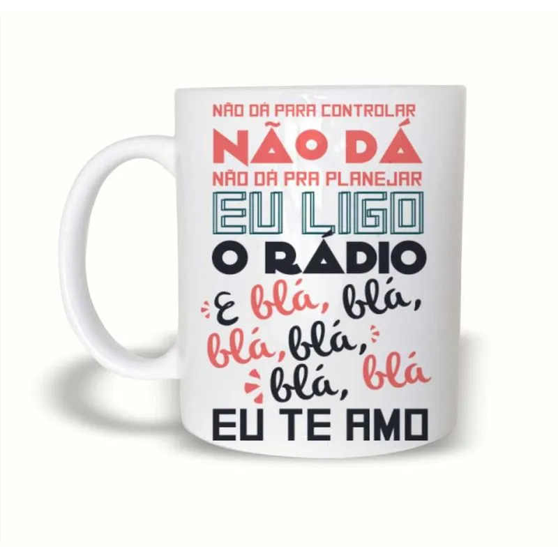 Caneca Rádio Blá Blá Presente Criativo Namorado Polímero