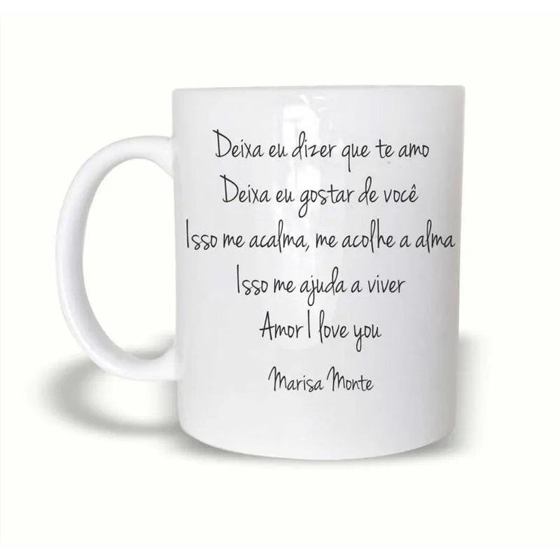Caneca Marisa Monte Amor I Love You 325Ml Polímero