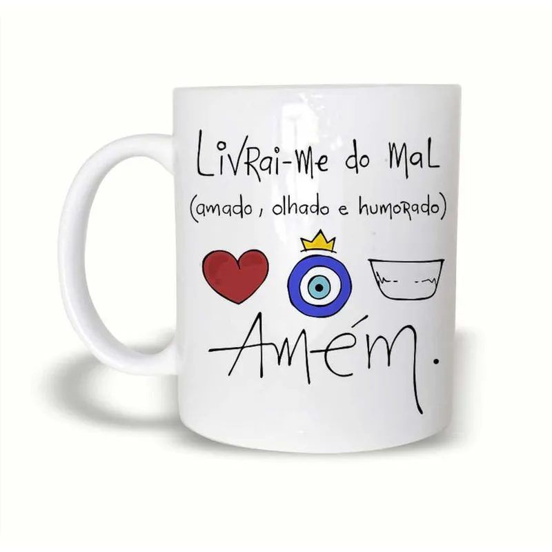 Caneca Divertida Xô Olho Gordo 325 Ml Polímero