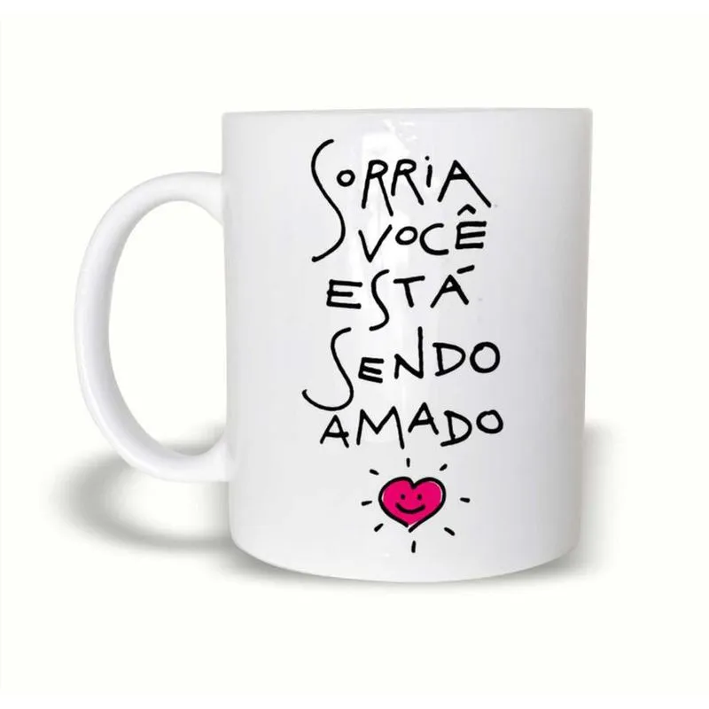 Caneca Sorria, Você Está Sendo Amado 325Ml Polímero