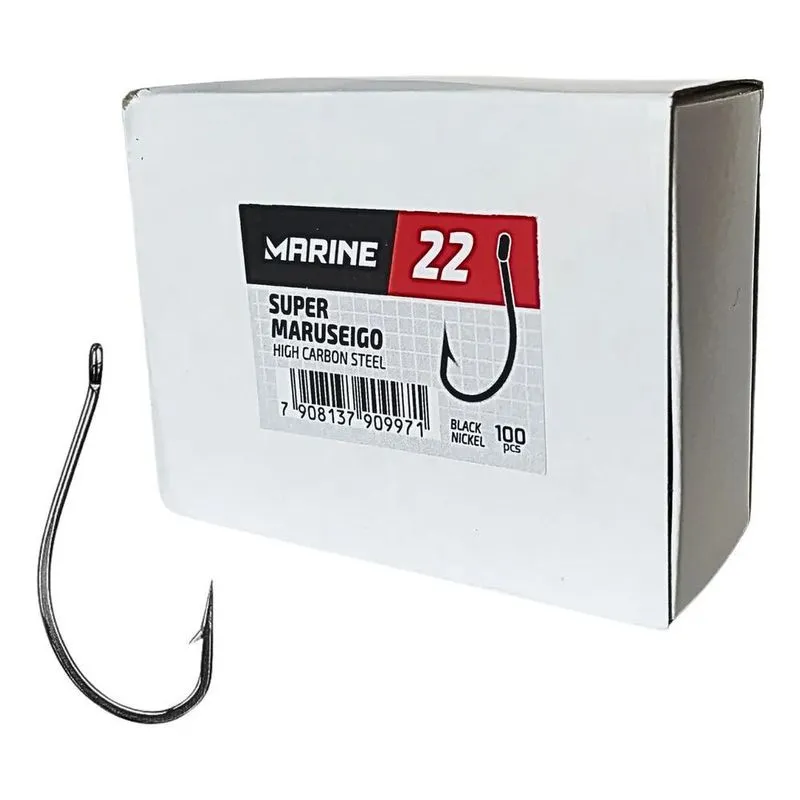 Caixa Anzol Super Maruseigo N 22 Marine 100 Unidades Pesca