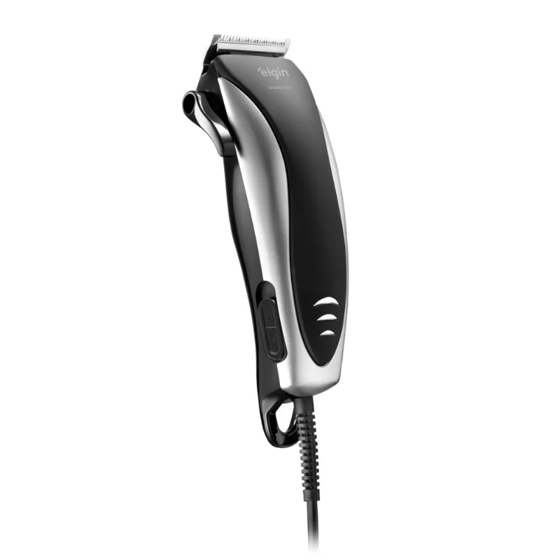 Cortador de Cabelo e Barba Studio Pro - Lâminas Inox 4 Pentes 8 Acessórios 110V - Elgin