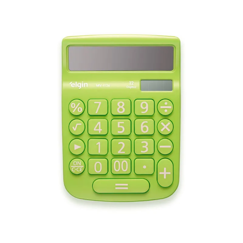 Calculadora MV4136 - 12 Dígitos Função Correção Verde