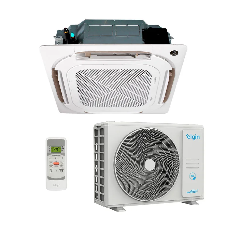 Ar Condicionado Split Cassete 4 Vias - Inverter R-32 - Eco - Elgin - 30.000 BTUs - Quente/Frio - 220V Monofásico - Elgin