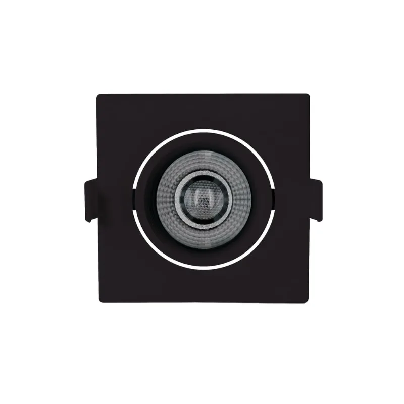 Luminária Ecospot de Embutir Quadrada MR11 - 3W 6.500K Preta Bivolt