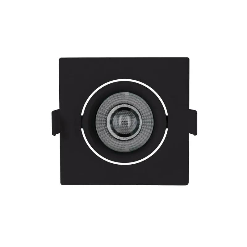 Luminária Led Ecospot Quadrada MR16 - 6.500K Preta Bivolt