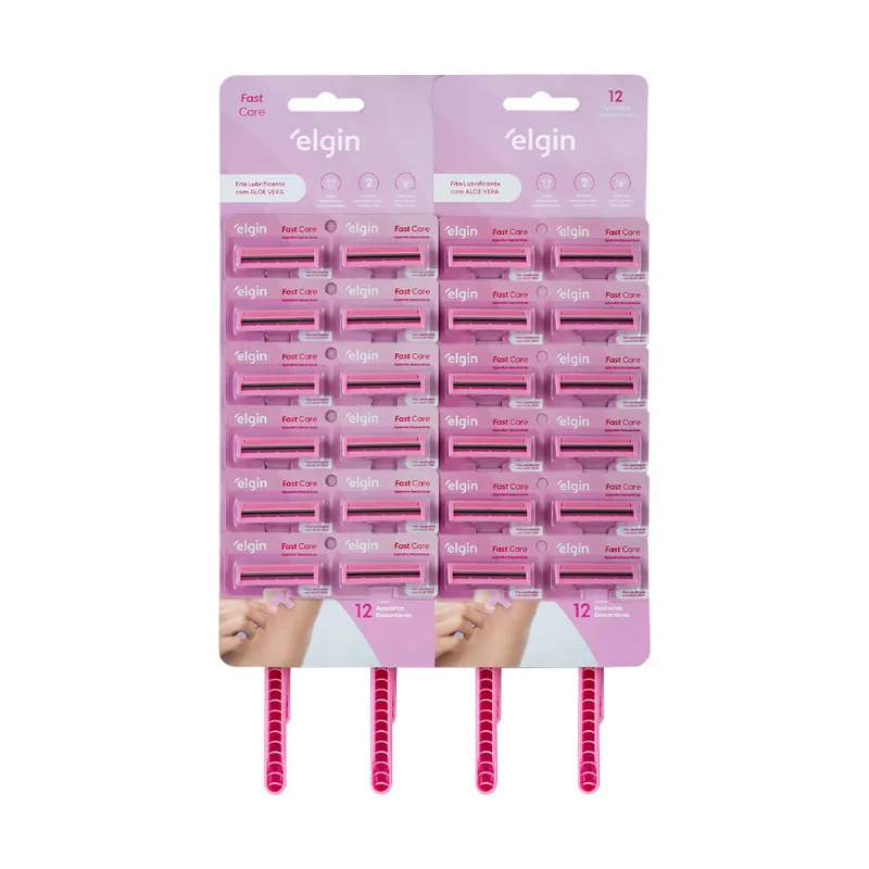 Aparelho Depilatório Fast Care - 2 Lâminas Cartela 12x2 Unidades - Elgin