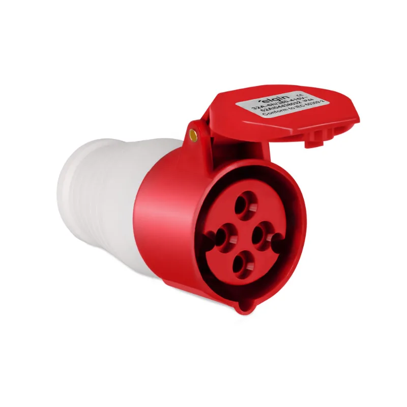 Acoplador Industrial 32A (380V/415V) 3P e T - IP44 Vermelho - Elgin