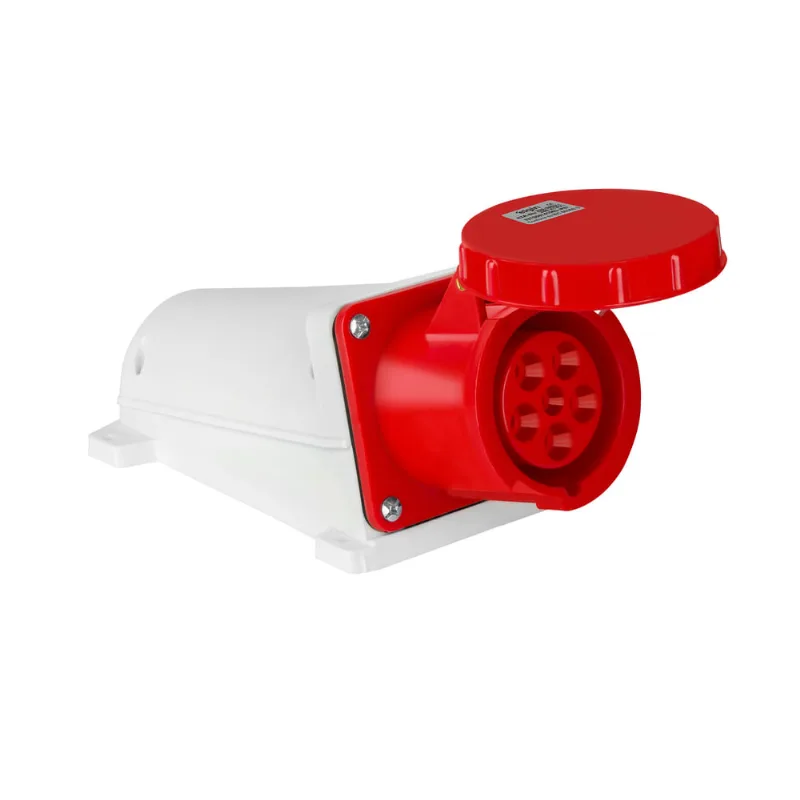Tomada Industrial de Sobrepor IP67 (220/380 - 240V/415V) - 4P e T 125A Vermelho - Elgin