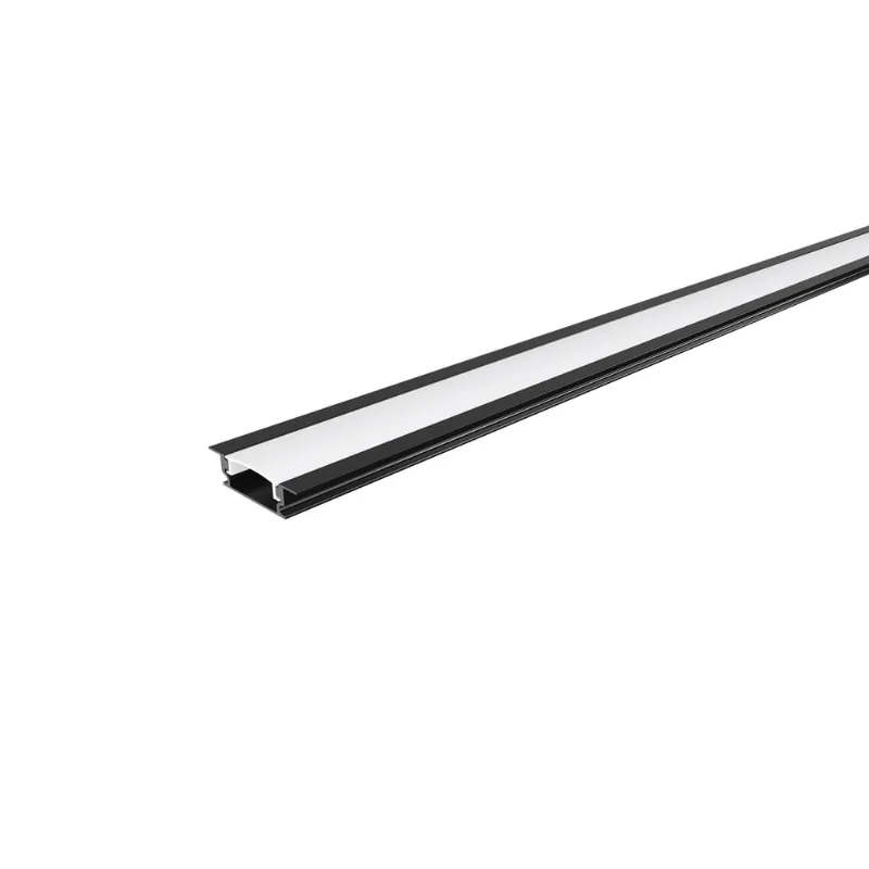 Perfil Led de Embutir - 3M 2,4,x0,7CM Preto - Elgin