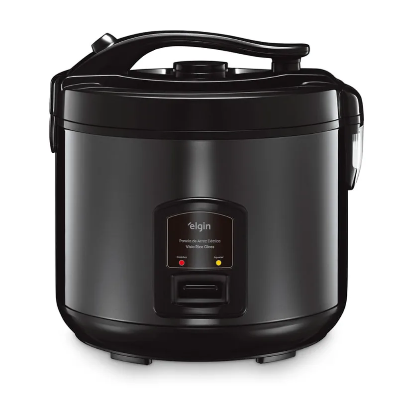 Panela Elétrica de Arroz Visio Rice Glass 10 Xícaras 700W Preta com Tampa de Vidro e Acessórios Panela Elétrica de Arroz Visio Rice Glass 10 Xícaras 700W 220V Preta com Tampa de Vidro e Acessórios - Elgin