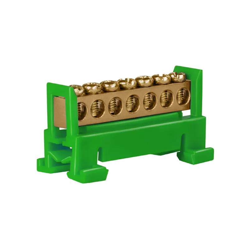 Barramento Terra com Suporte para Trilho - 8 Polos